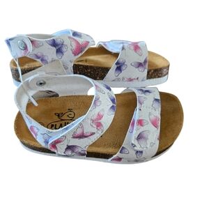 Plakton Size US 10.5 EU‎ 27 Girl's Butterfly Sandals - White Pink Purple